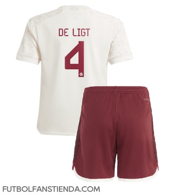 Bayern Munich Matthijs de Ligt #4 Tercera Equipación Niños 2023-24 Manga Corta (+ Pantalones cortos)